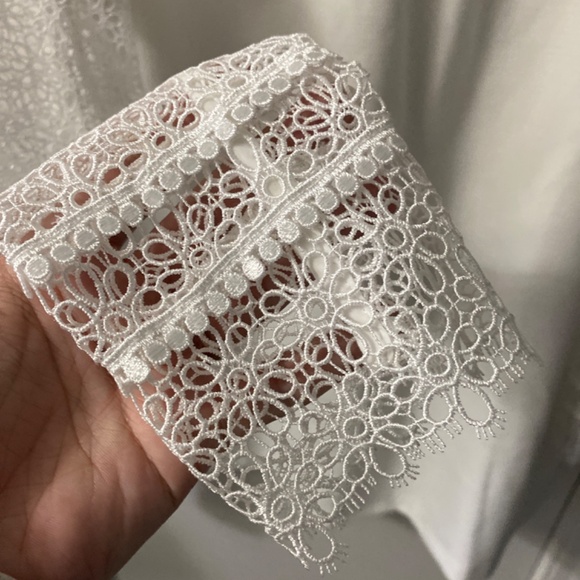 Self Portrait Military Cape Lace Dress White Size US 4 - Picture 3 of 7